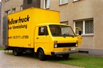 VW LT-Koffer der Autovermietung "Yellow truck" in Sankt Augustin im Jahre 1988