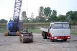Magirus Deutz Pritschenwagen in einem Kölner Baumaterialbetrieb in den Achtzigern
